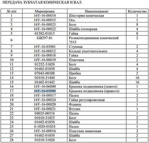 Держатель подшипника правый 16Y-16-05000 Держатель подшипника правый 16Y-16-05000